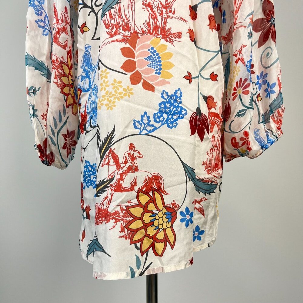 NWOT JOHNNY WAS Hanns Floral Silk Tunic Bohemia SHIRT Blouse Sz S - Picture 8 of 13
